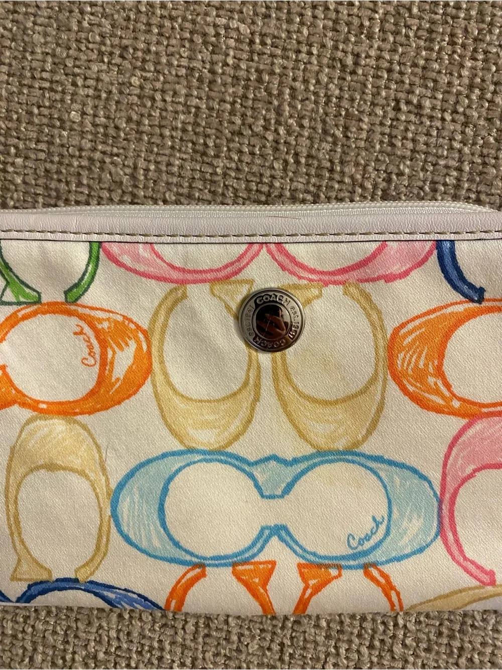 Vintage Coach Multicolor Signature Wristlet